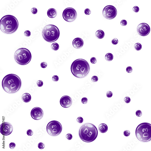 Vitamin D3 round capsules.