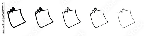 Note sticky icon Symbol concept for web design.simple line vector icon. logo illustration.