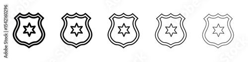 Police badge icon Symbol concept for web design.simple line vector icon. logo illustration.
