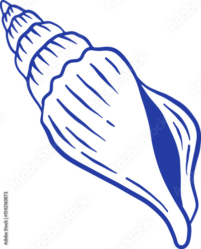 Hand drawn seashell vector illustration. Sea life mollusc icon. Summer Doodle style