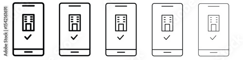 Reservation smartphone icon Symbol concept for web design.simple line vector icon. logo illustration.