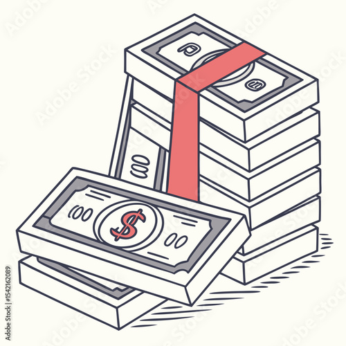 A pile of cash stacked neatly