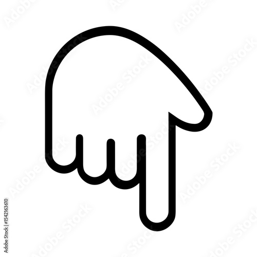 White Down Pointing Backhand Index