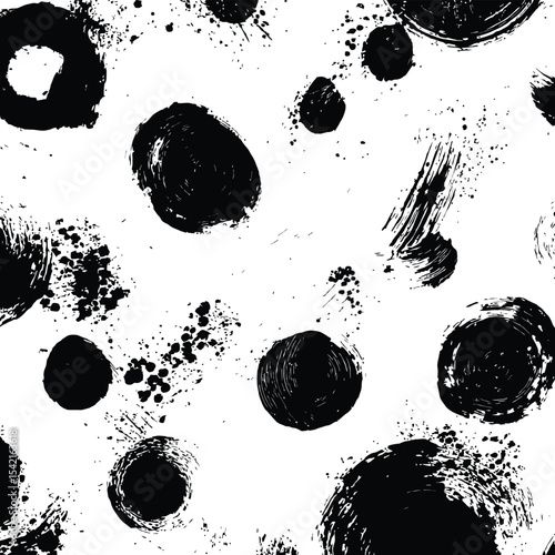 Abstract Black Paint Textures on White Background for Artistic, Grunge, and Graphic Design Use