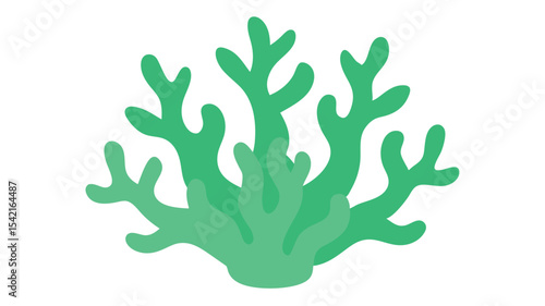 green coral as marine invertebrate vector illustration