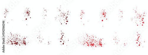 Realistic red color blood splatter background set