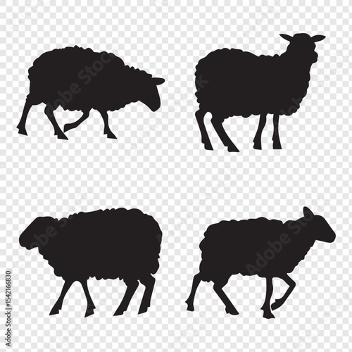 Sheep Silhouette. Sheep Vector Illustration. Sheep silhouette icon vector. Farm sheep, glyph, solid icon. Livestock concept. Lamb icon vector illustration. Silhouette vector .