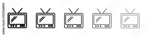 Television icon Symbol concept for web design.simple line vector icon. logo illustration.