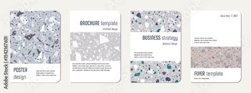 School diary cover design. Terrazzo abstract