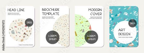 Note book cover design. Terrazzo abstract