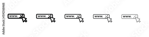 Url icon Symbol concept for web design.simple line vector icon. logo illustration.