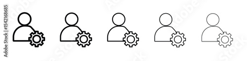 User gear icon Symbol concept for web design.simple line vector icon. logo illustration.