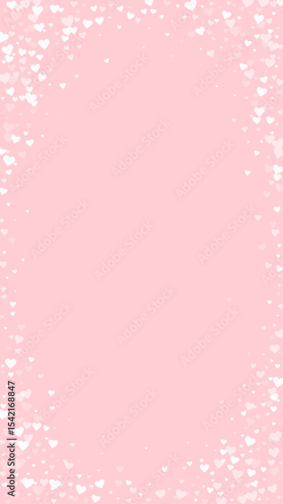 White hearts scattered on pink background. White hearts scattered on pink background.