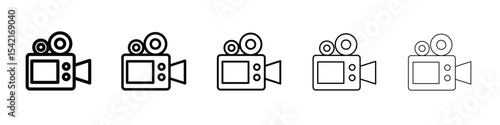 Video camera icon Symbol concept for web design.simple line vector icon. logo illustration.