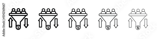 sales conversion icon Symbol concept for web design.simple line vector icon. logo illustration.