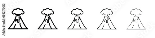 Volcano icon Symbol concept for web design.simple line vector icon. logo illustration.