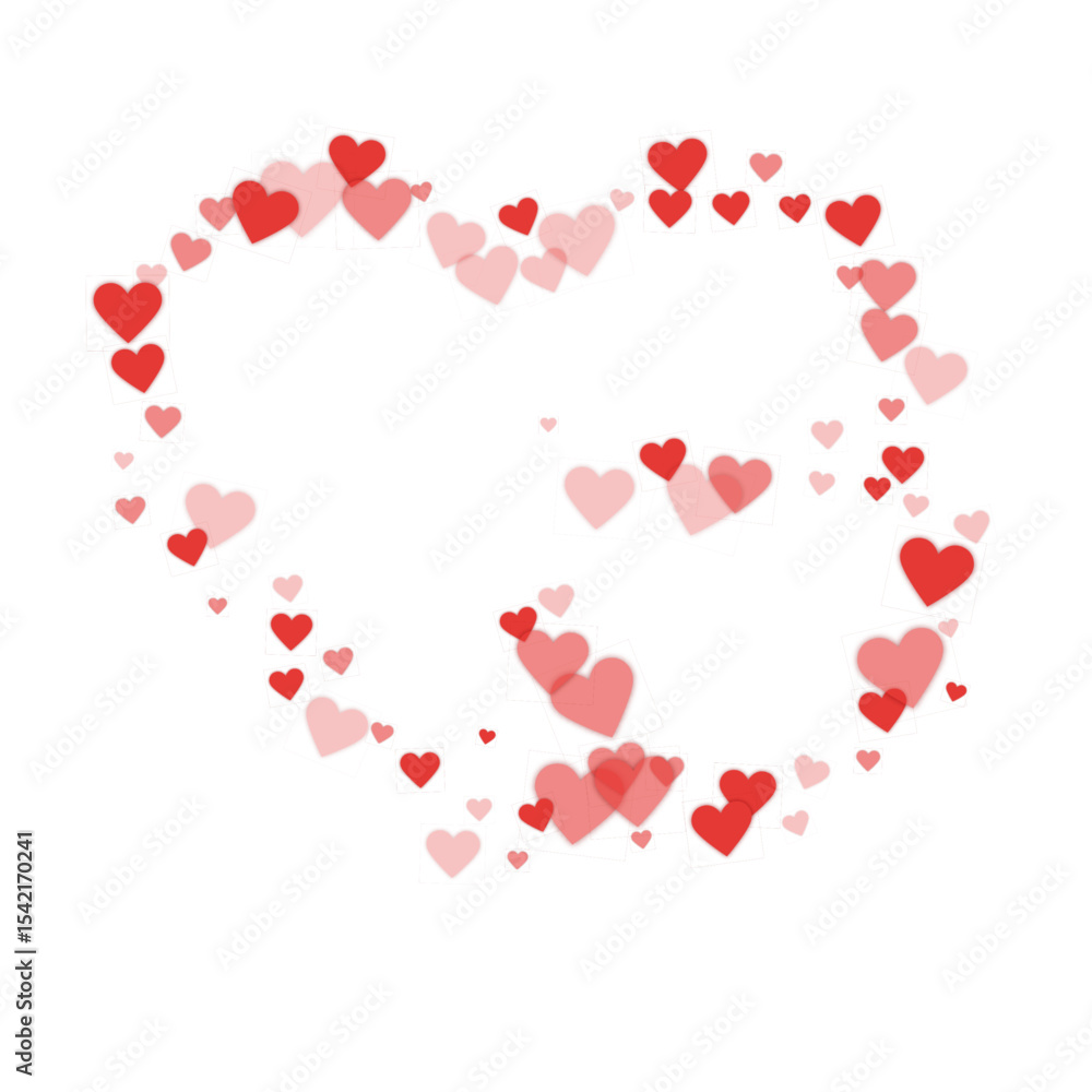 Red hearts scattered on white background. Red hearts scattered on white background.