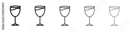 Wine glass icon Symbol concept for web design.simple line vector icon. logo illustration.