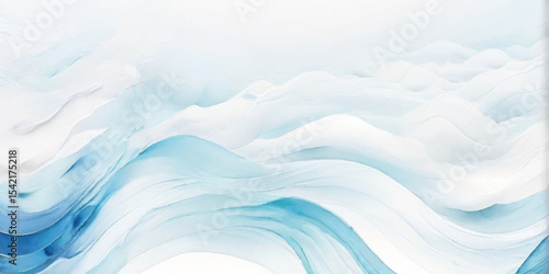 Beautiful soft blue sea water, ocean wave background. Soft blue and white hand printed creative marble texture ocean background