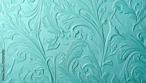 ソフトターコイズのエンボス紙テクスチャ、繊細な模様と上品な質感が魅力の高級素材
Soft Turquoise Embossed Paper Texture – Refined Luxury with Delicate Pattern and Elegant Surface