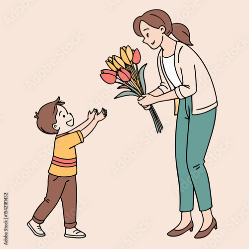 Illustration of a touching father and child moment filled with happiness and emotional connection in family life.