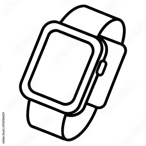 Simple Line Icon of a Smartwatch