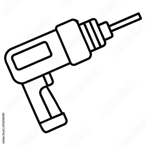 Thin Stroke Icon of a Drill Machine