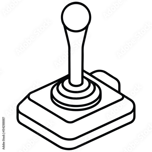 Thin Stroke Icon of a Joystick