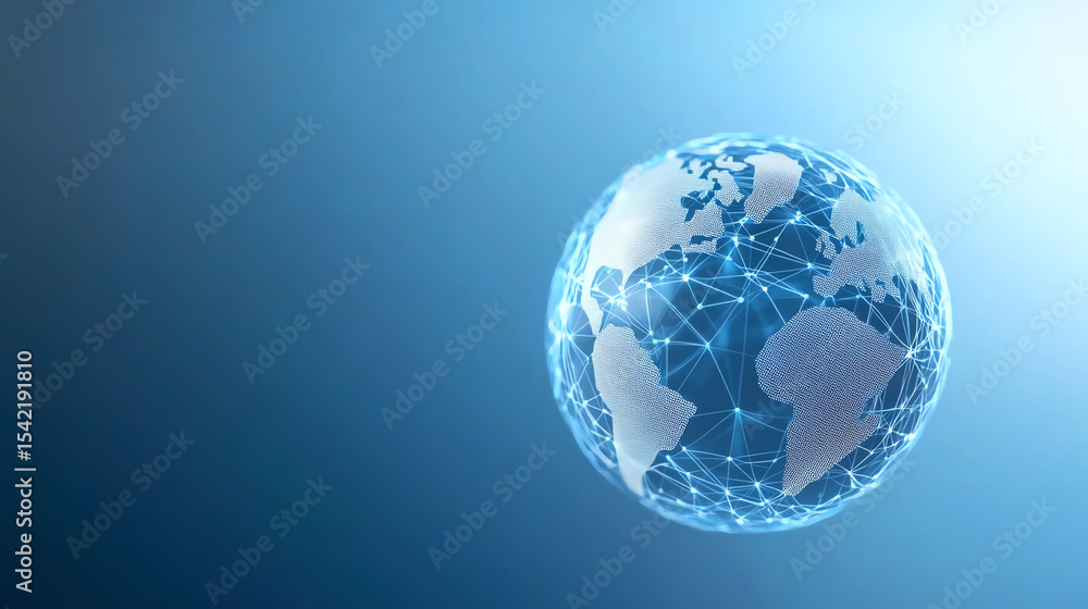 A digital representation of the Earth with interconnected networks, symbolizing global connectivity and technological advancement. A digital representation of the Earth with interconnected networks, symbolizing global connectivity and technological advancement.