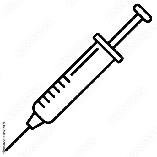 Thin Stroke Icon of a Syringe