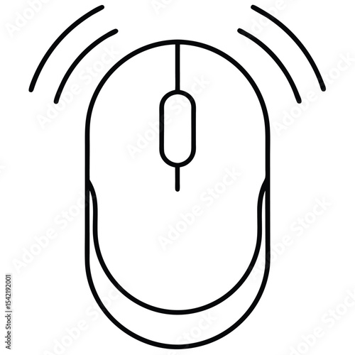 Thin Stroke Icon of a Wireless Mouse