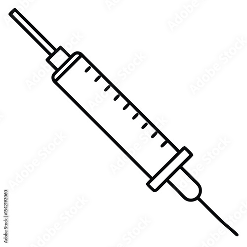 Thin Stroke Icon of a Syringe