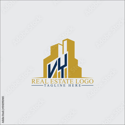 Modern VY Real Estate Logo Design with Building Silhouettes