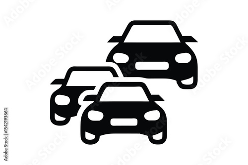 Dynamic Vector Icons Set of Multiple Cars, Automotive Vehicle Designs, Traffic Transportation Illustrations, Urban Road Graphics