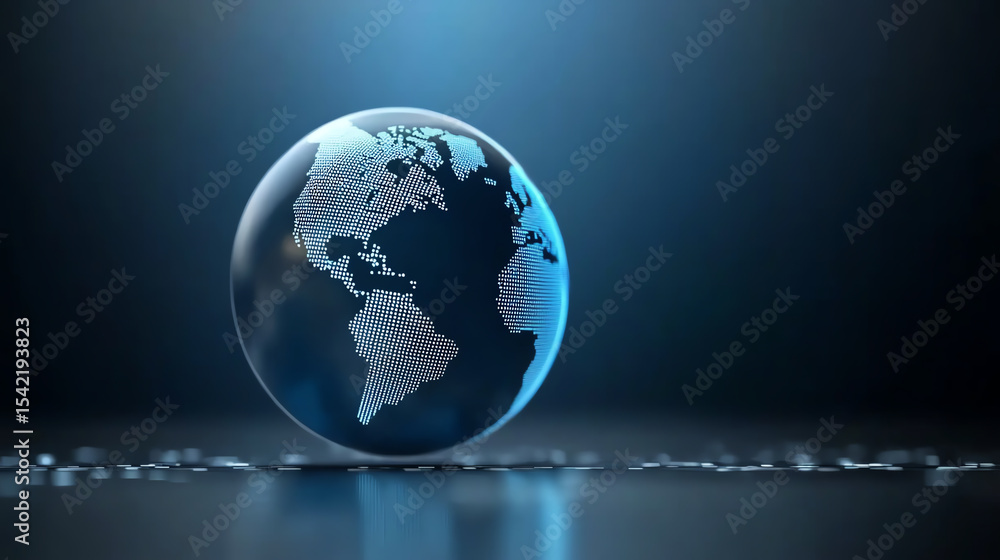 Fototapeta premium A stunning representation of the Earth depicted in a digital format, highlighting continents and oceans in mesmerizing detail.