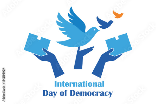 Abstract Hands Releasing Doves with Ballots Vector – Peaceful Election Concept Illustration