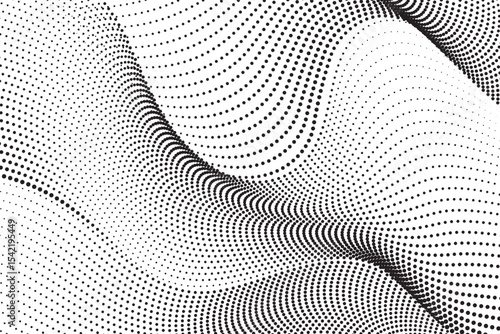 Abstract Halftone Pattern, Wavy Black