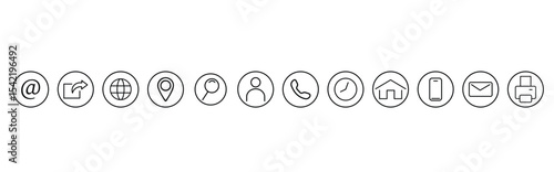 Contact icons. Contact sign vector set. 