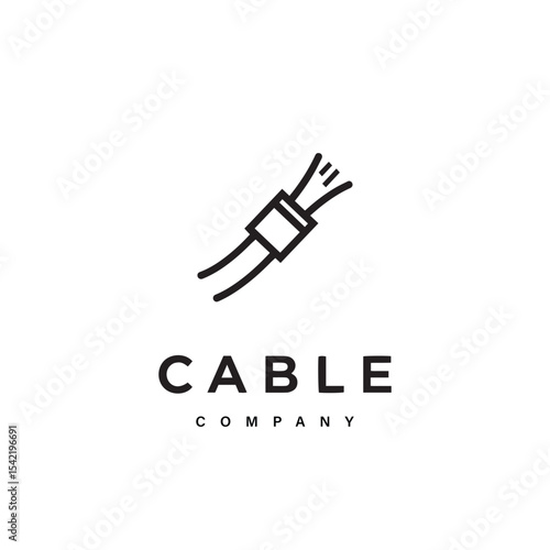 Modern minimalist cable company logo vector design 