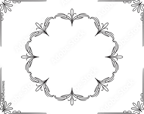 Elegant Round Decorative Frame and Corners