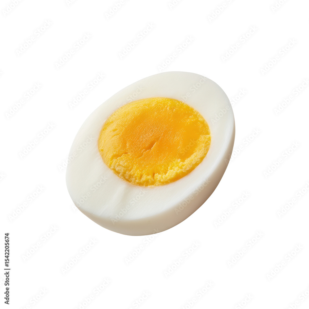 Sliced Soft Boiled Egg on White Background Showcasing Creamy Yolk and Smooth Egg White Texture Transparent background or png Sliced Soft Boiled Egg on White Background Showcasing Creamy Yolk and Smooth Egg White Texture Transparent background or png