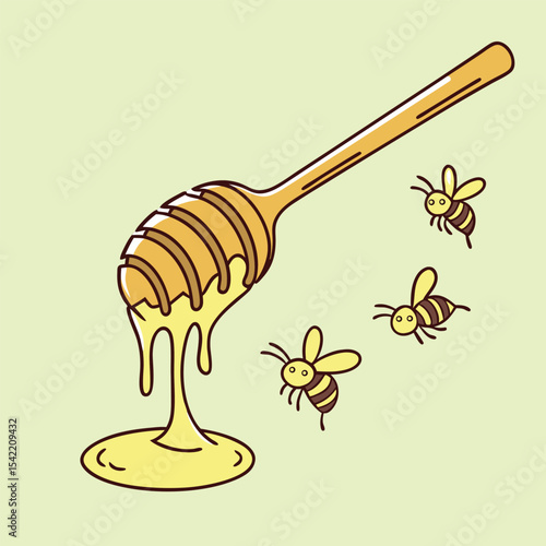 bee-themed with golden honey flow vector