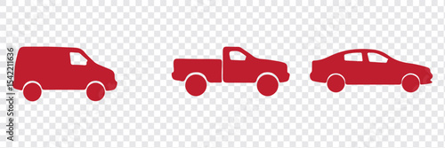 Car Silhouette vector icon with transparent background