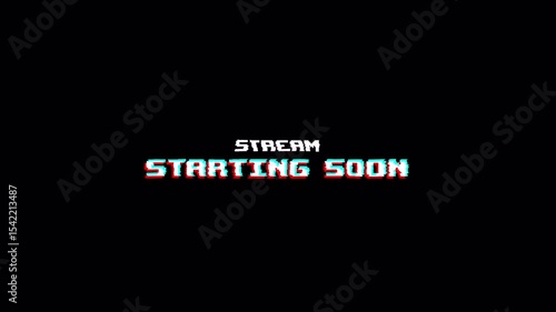 Stream starting soon animation glitch. 4k video alpha channel