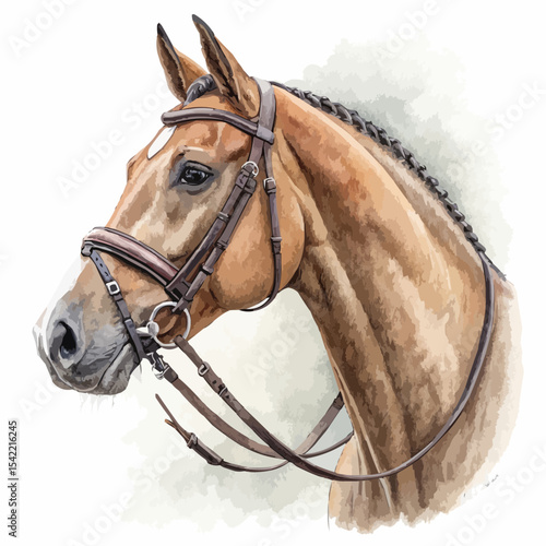  Sport Horse with Tack – Isolated Portrait