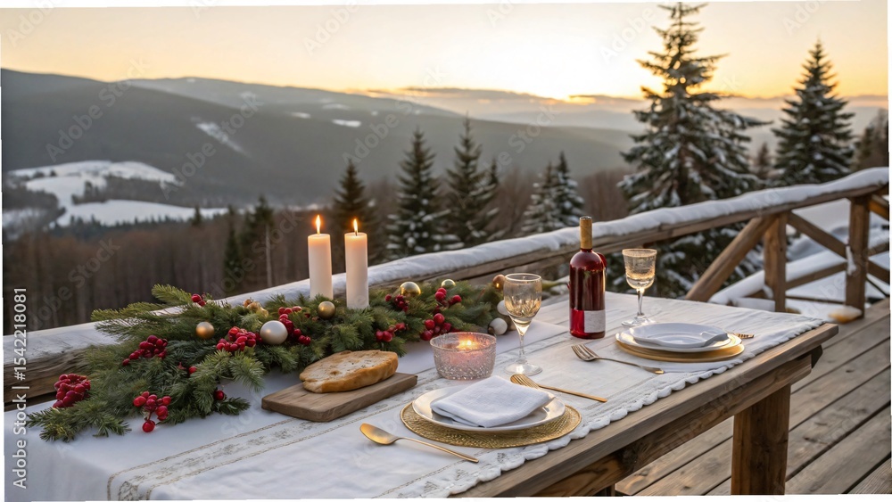 Fototapeta premium christmas table in the restaurant