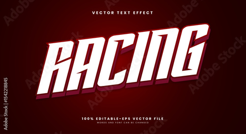 Racing 3d editable text effect template Suitable for modern style