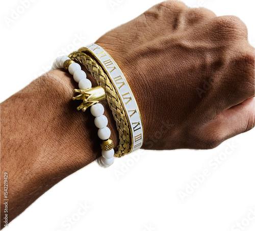 hand with a pearl wrist band high luxury 