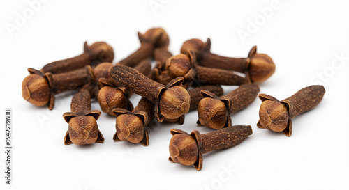 Wallpaper Mural Dried cloves scattered, isolated on white. Perfect for spice, herbal or cooking visuals. Torontodigital.ca