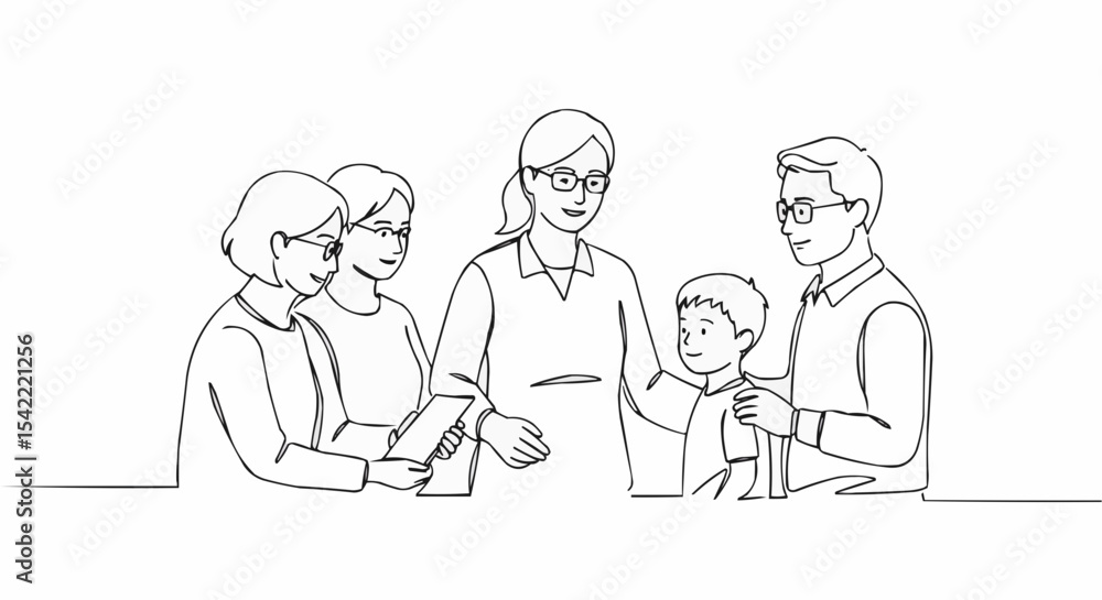 Family meeting with a child. Family meeting with a child.